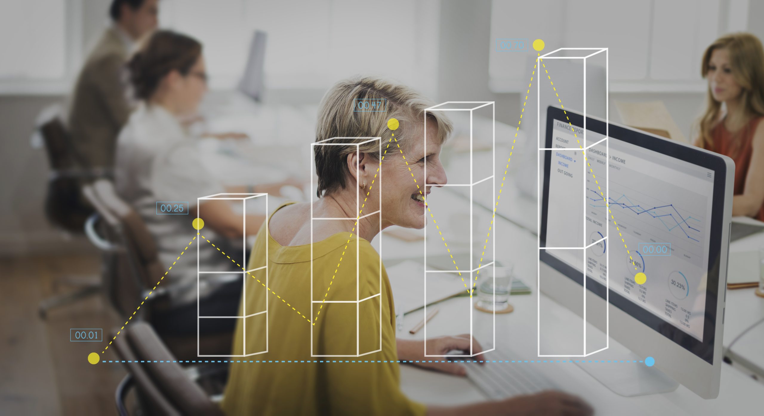 Bar Graph Statistics Analysis Business Concept
